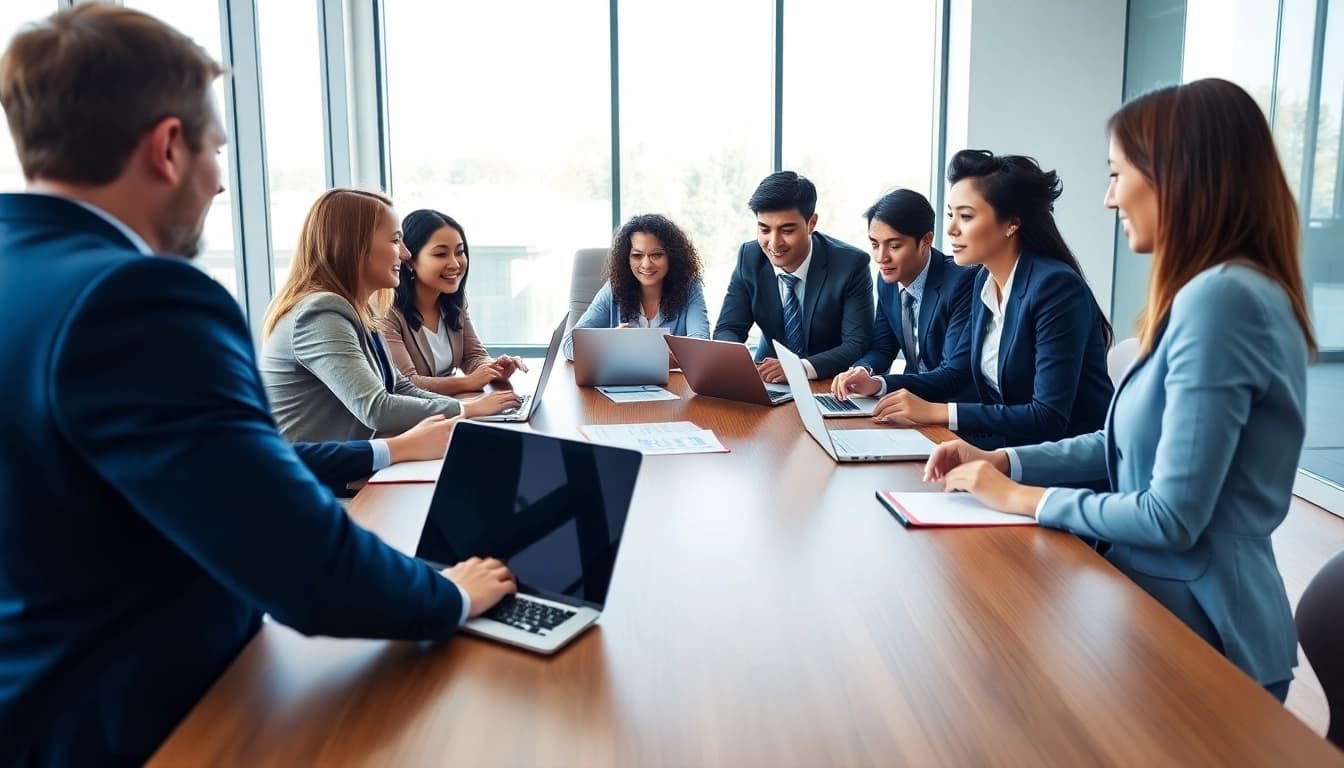 Engaging team discussion on Acquisition Planning in a modern office setting.