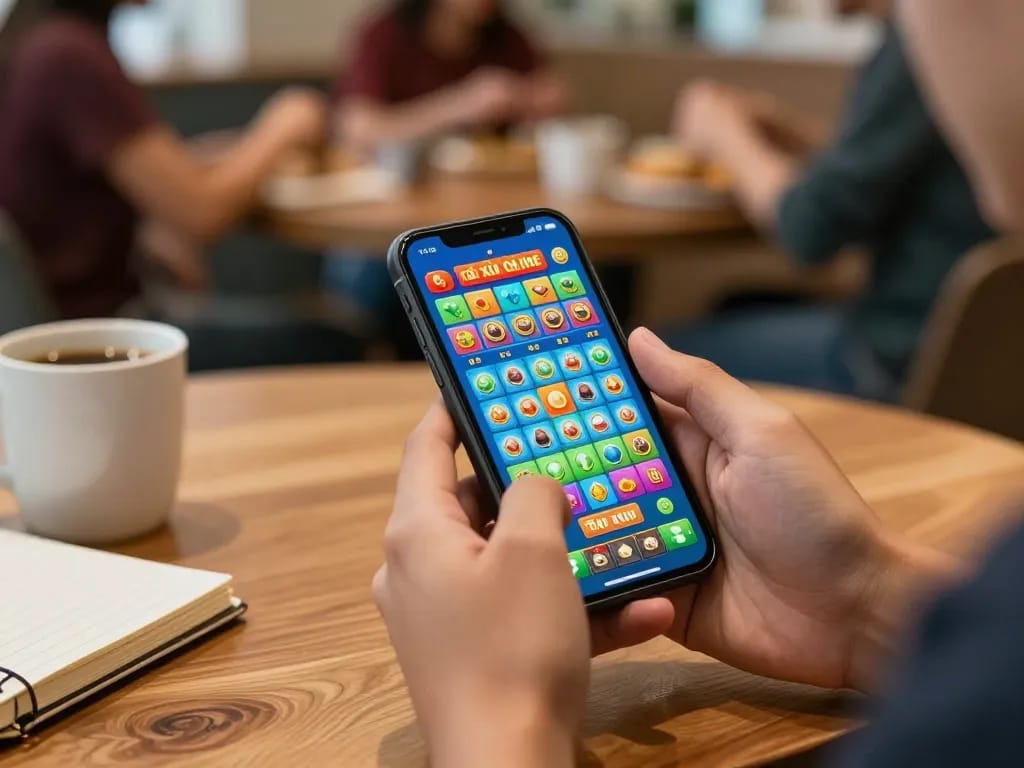 Engaging gameplay on the app tài xỉu online with smartphone in hands showcasing exciting game interface.