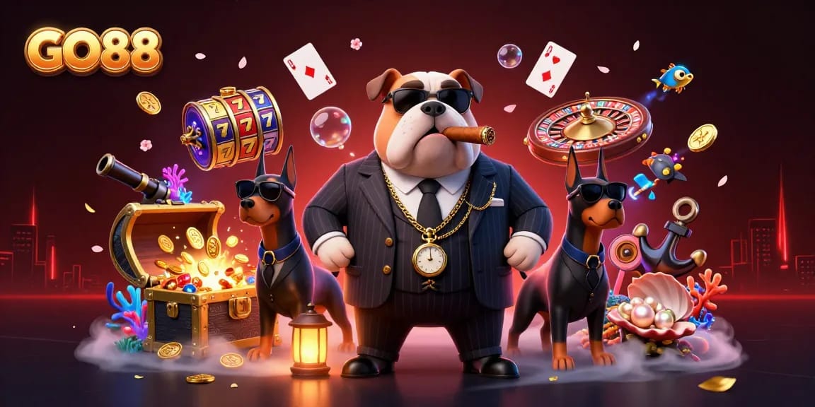 Join the excitement at GO88 with a vibrant scene featuring casino games and rich rewards.