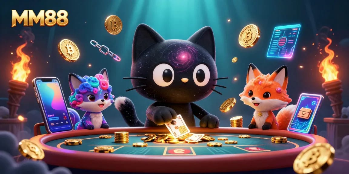Engage in thrilling MM88 casino action with unique characters and vibrant gaming elements.