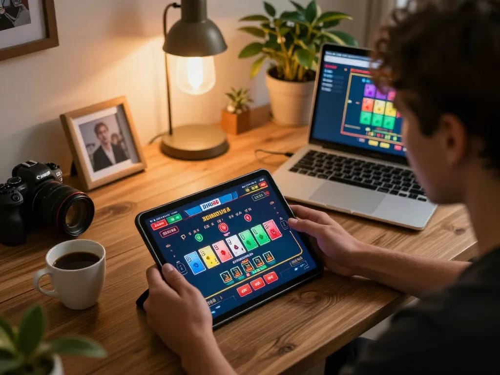 Player engaging with Bong88 online casino app for an immersive gaming experience.