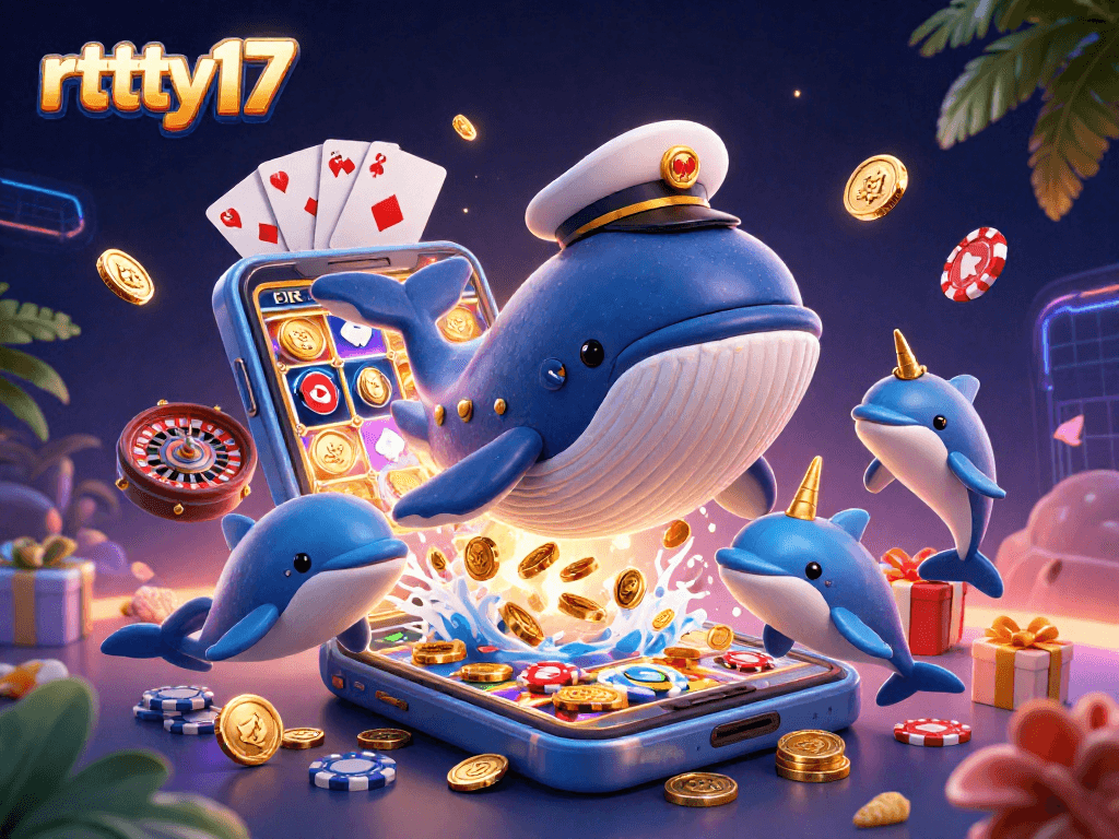 Experience thrilling rewards with rttty17 in this vibrant casino scene filled with playful gaming elements.