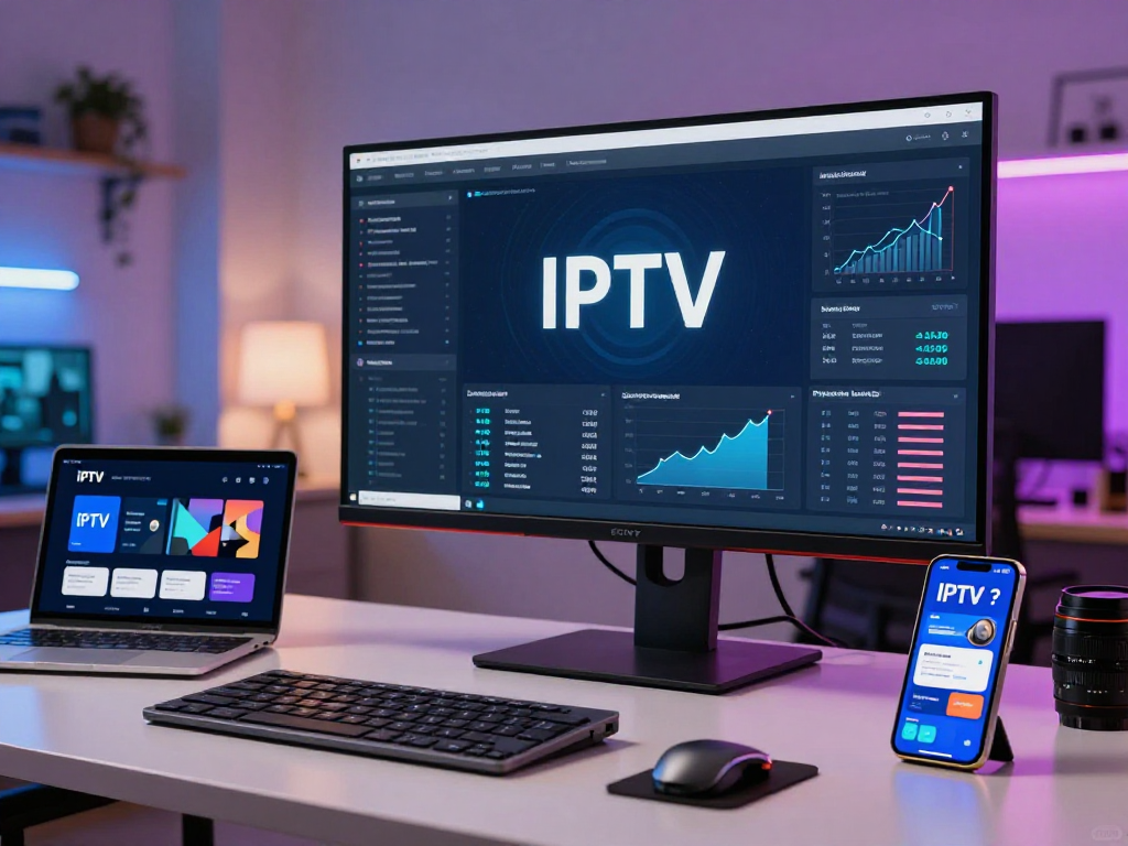 Iptv reseller dashboard showcasing advanced cloud computing analytics and AI technology metrics.