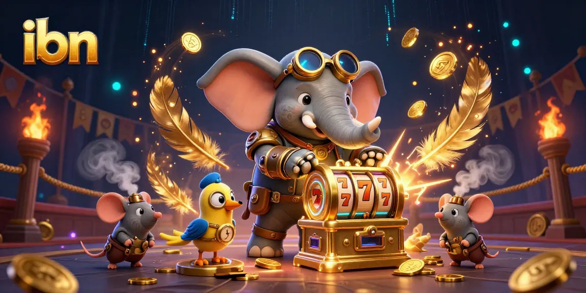 Experience thrilling gameplay at ibn's vibrant online casino with steampunk characters and slot elements.