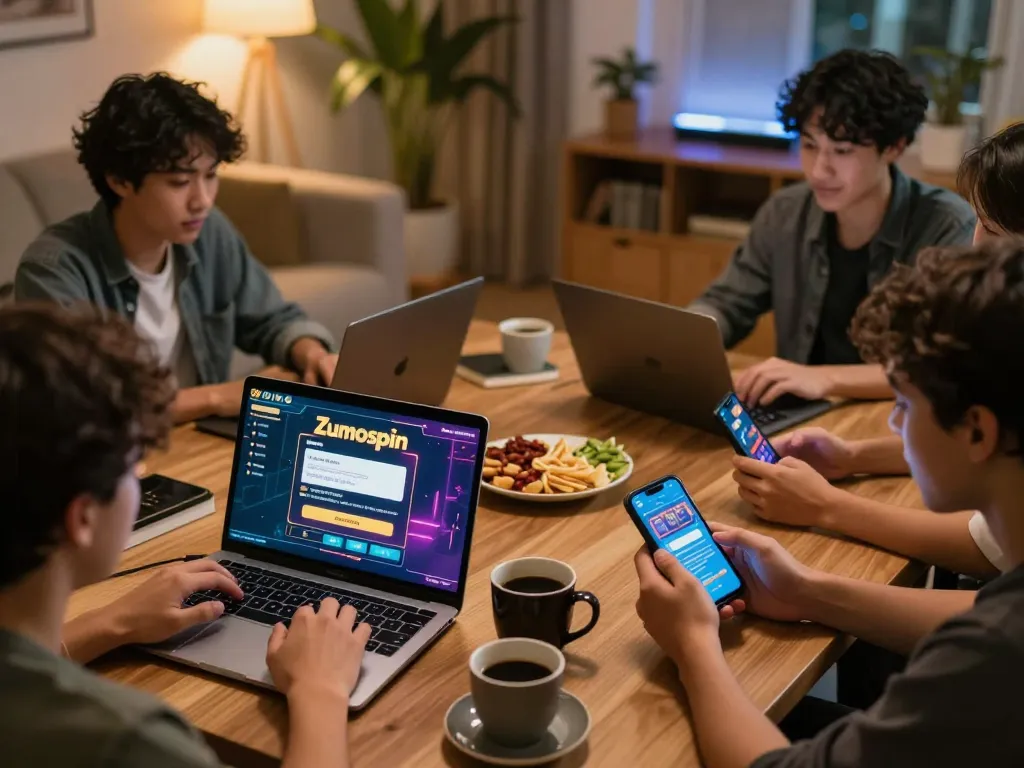 Join Zumospin registratie for exciting online gaming sessions in a cozy home setup.