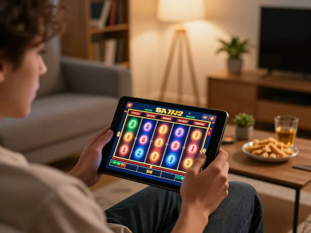 Engaging SC88-themed online slots gameplay while relaxing at home.