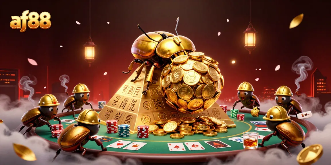 Join the exciting world of af88 casino gameplay with golden coins and vibrant poker elements.
