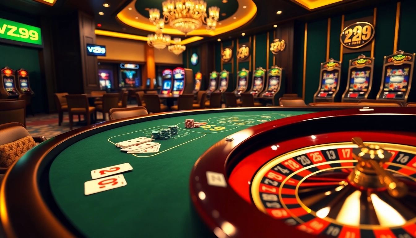 Experience the excitement of Vz99 with vibrant casino games and a luxurious atmosphere.