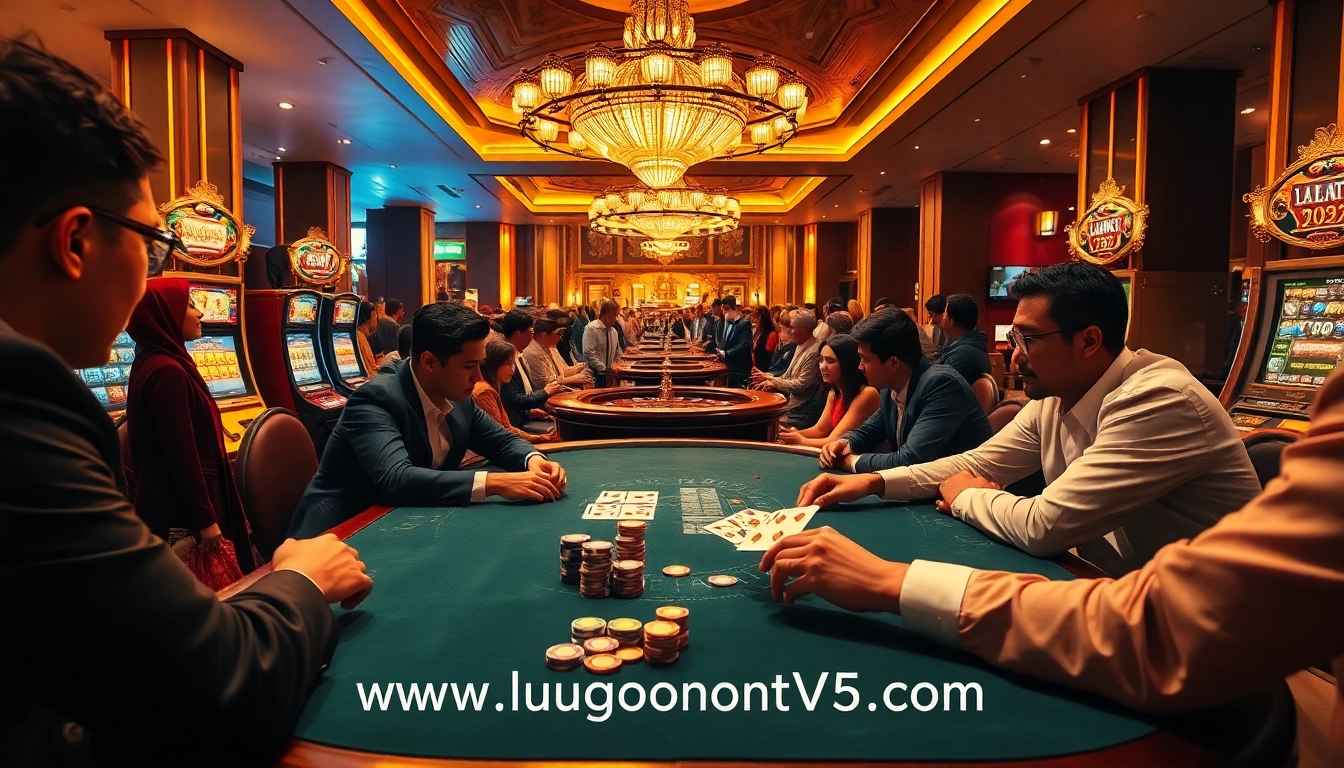 Exciting poker scene at https://luongsontv5.com/ with vibrant chips and cards creating a thrilling atmosphere.
