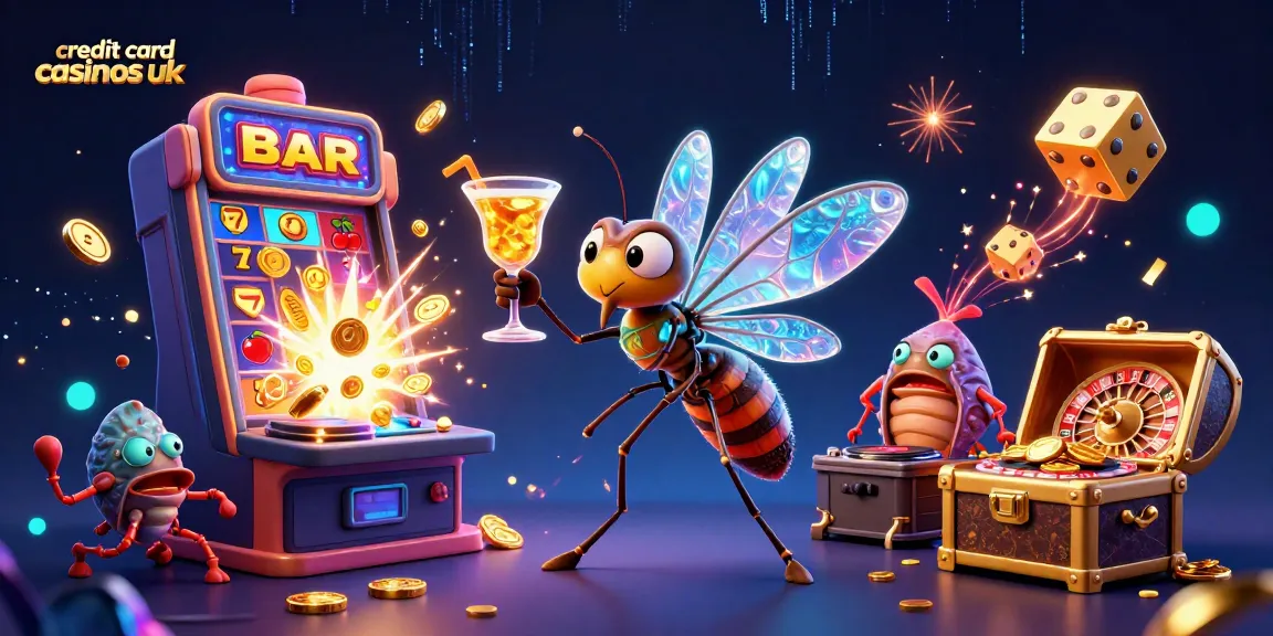 Experience the thrill of credit card casinos in the UK with vibrant 3D gambling illustration.