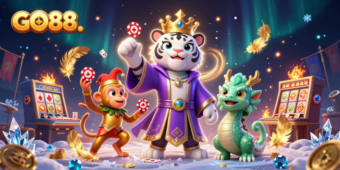 Experience the excitement of GO88. with vibrant characters and action-packed casino elements in an engaging 3D scene.