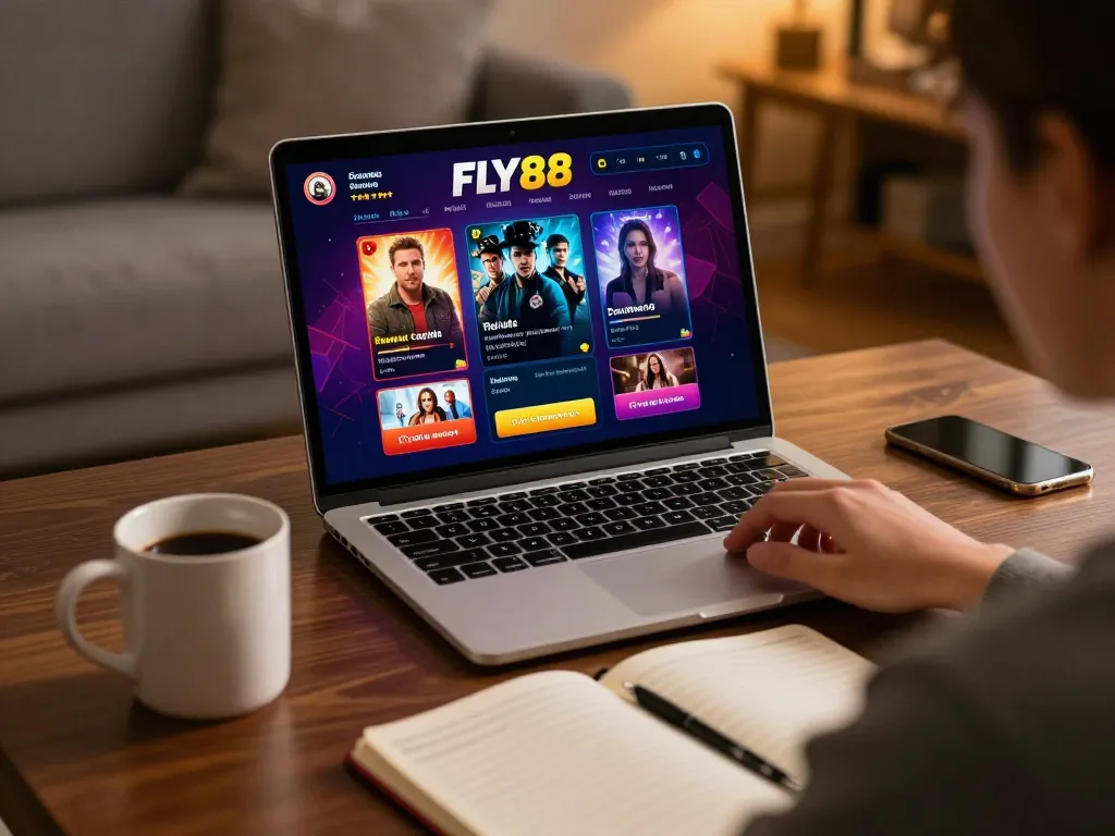 Engaging in the Fly88 movie online gaming experience from home, showcasing strategic gameplay.