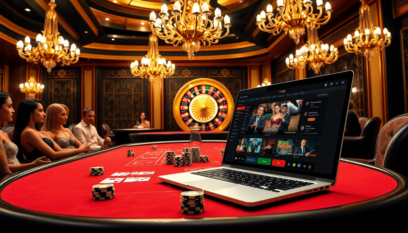 Experience the thrill of gambling with the fun88 link showcased at an elegant casino table.
