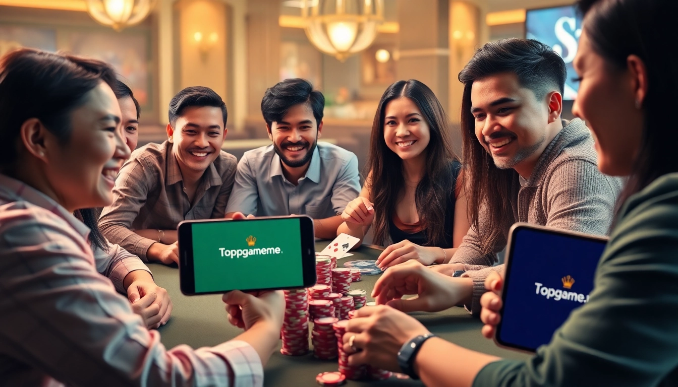 Exciting online card gaming scene at topgamebaidoithuong.mx with diverse players and cash rewards
