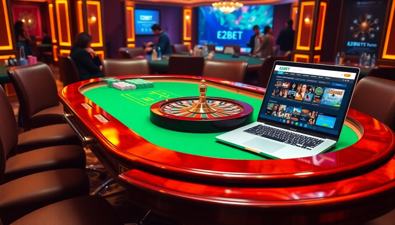Gambler at E2BET roulette table, experiencing excitement in online casino setting.