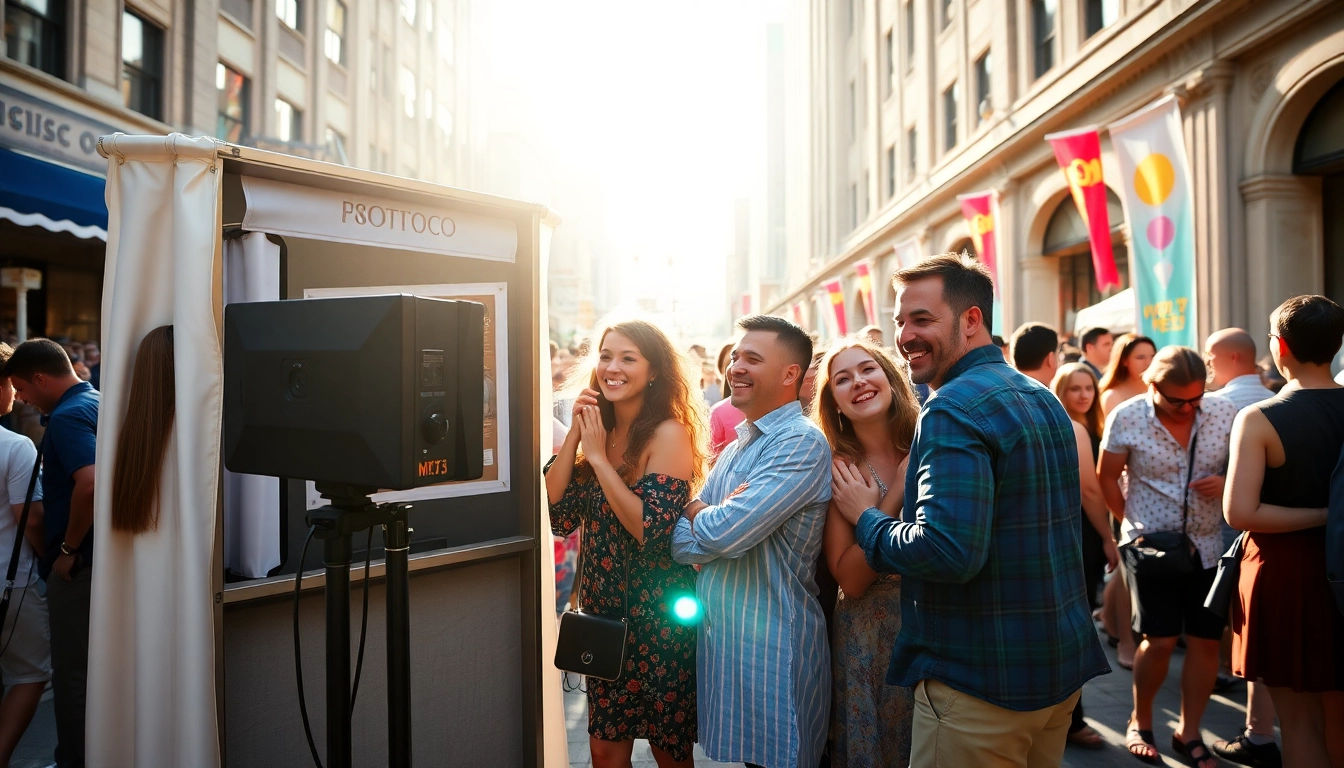 Capture unforgettable moments with a photo booth rental chicago at your event, featuring happy guests and vibrant decor.