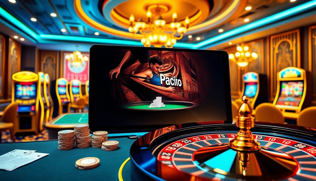 Exciting online casino scene featuring mm88 vin, showcasing luxury gaming elements and vibrant colors.
