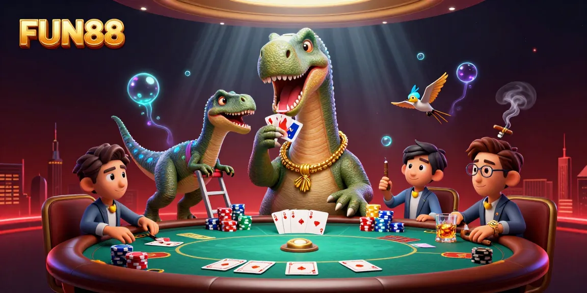 Engage in lively FUN88 gaming action with unique 3D characters and vibrant casino elements.