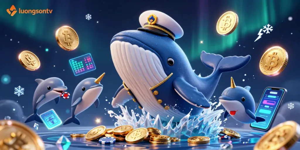Engage with luongsontv's premium live sports betting experience through a vibrant 3D illustration.