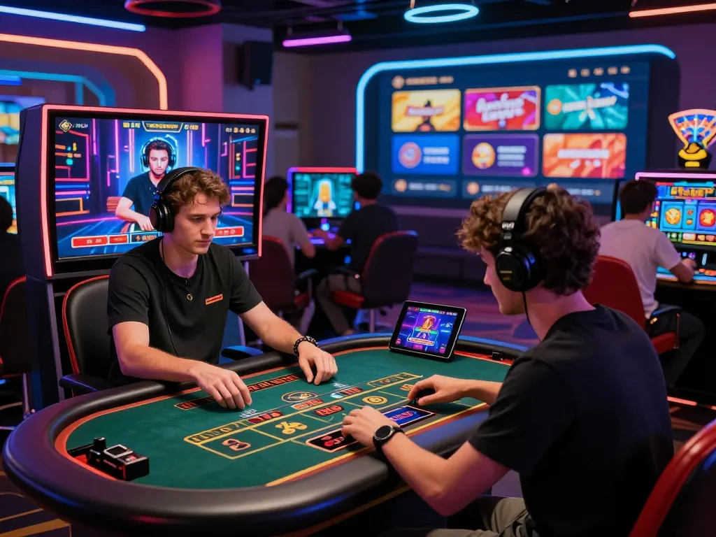 Players enjoying the b52 online gaming experience at a vibrant digital casino with live games and engaging promotions.