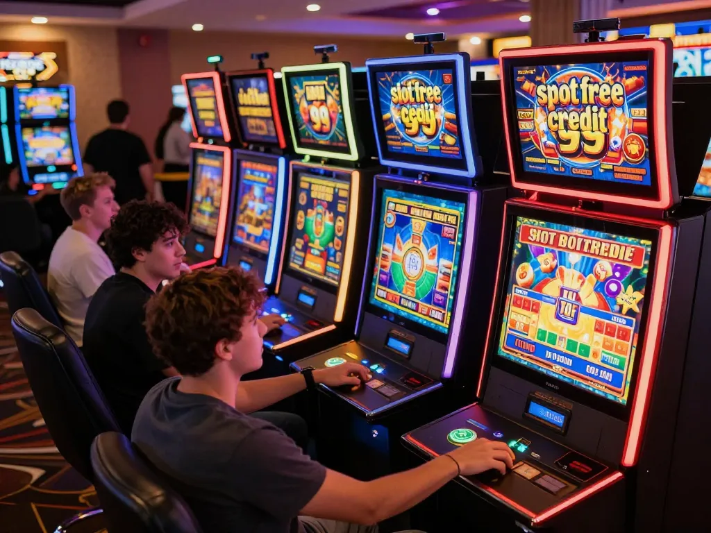 Engaging gameplay at slot free credit 99 machine with players experiencing thrilling action in vibrant online casino