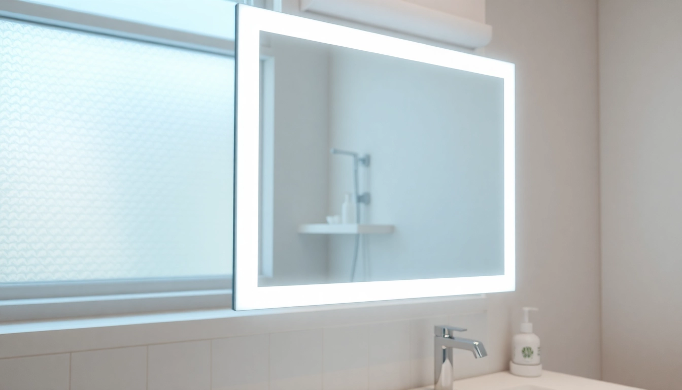 Stylish led mirror bathroom with elegant built-in lighting and serene ambiance.