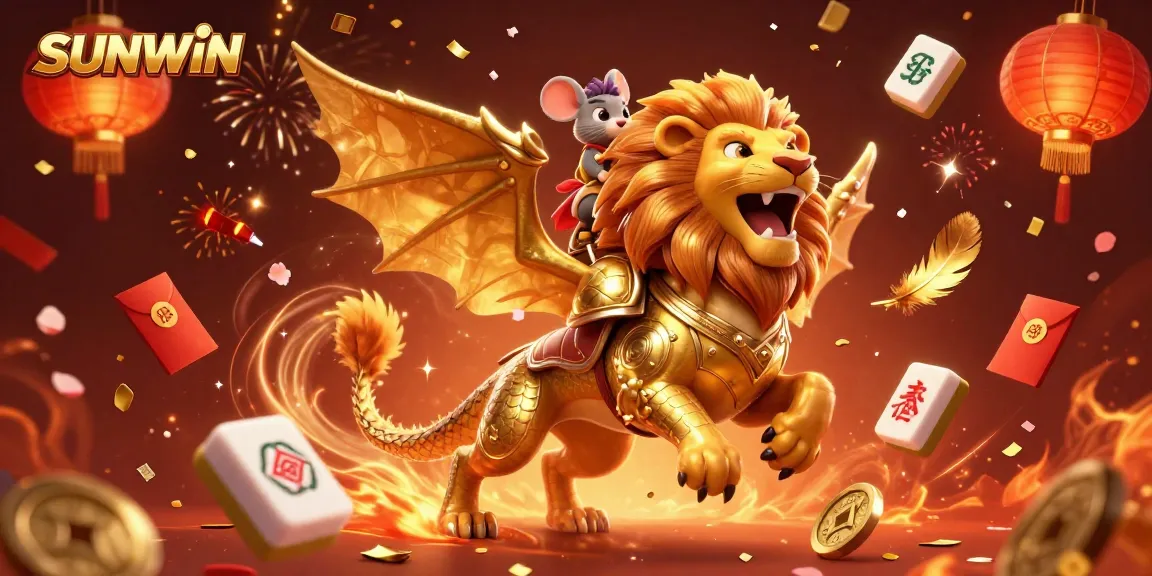 SUNWIN engages players with vibrant casino gaming, featuring a dynamic chimera and festive elements.