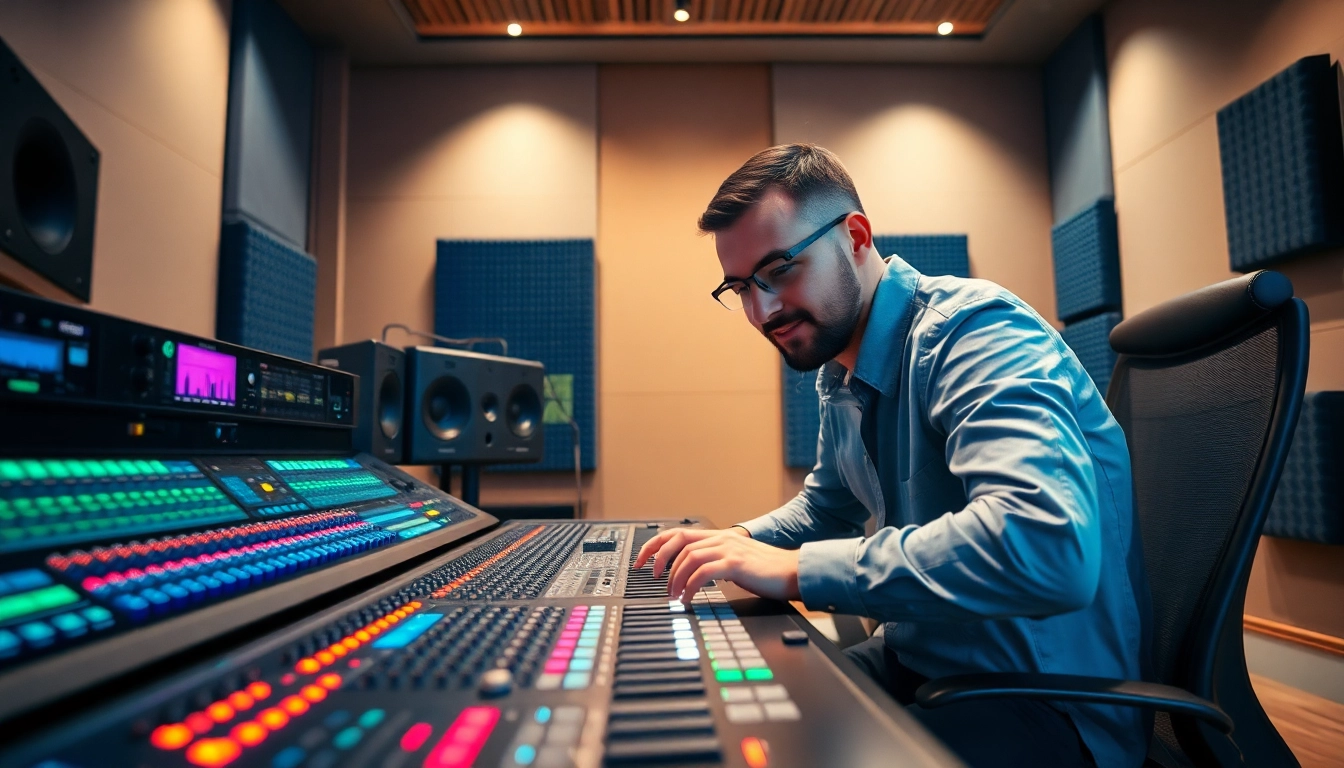 Experience seamless online mastering services with a dedicated audio engineer in a modern studio.