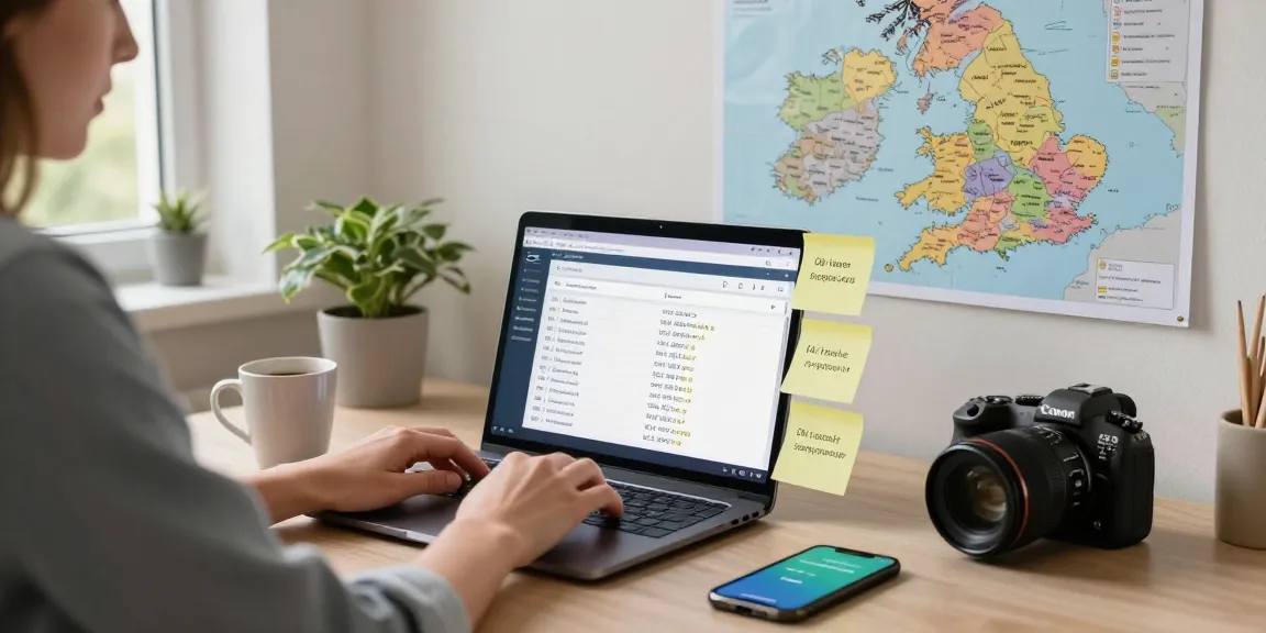 Engaged individual using a british phone number search in their home office.