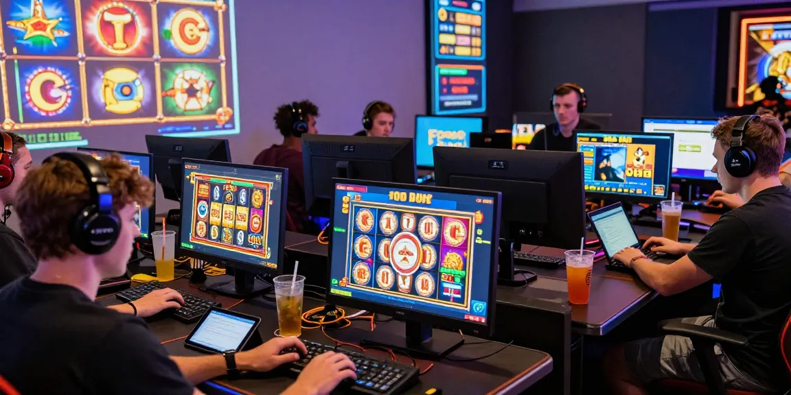 Thrilling scene of players enjoying bonus buy slots UK in a vibrant online casino setting