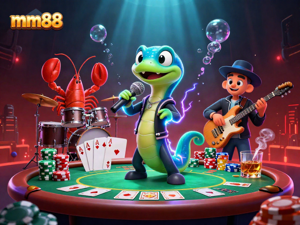 Experience vibrant gaming with mm88, where electric eel DJs ignite an underwater casino atmosphere.