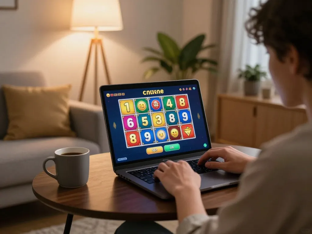 Enjoying Go88 online slots gameplay in a cozy home setting