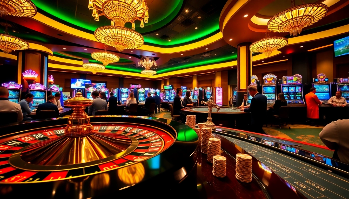 Players enjoy thrilling games at F168's vibrant casino, featuring roulette, slots, and poker.