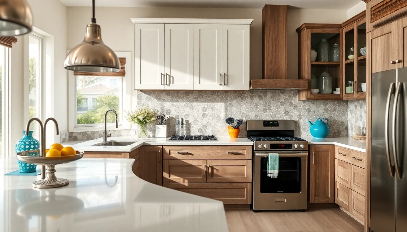 Revitalized cabinets through Cabinet Refacing Clearwater FL, enhancing kitchen aesthetics and storage.