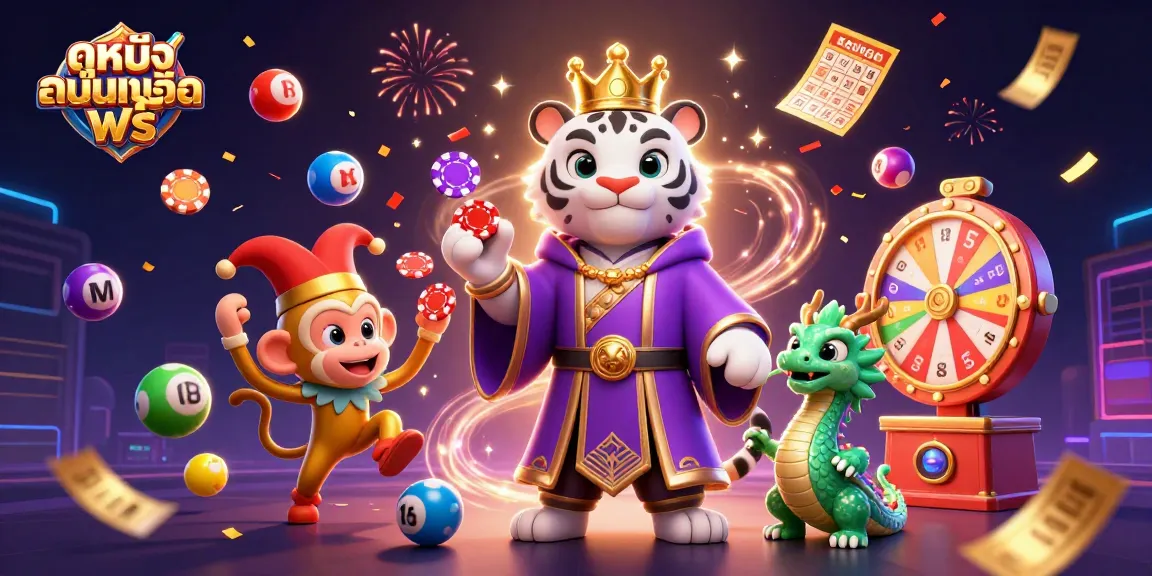 Experience ดูหนังออนไลน์ฟรี with vibrant, engaging casino elements in a fantastical scene.