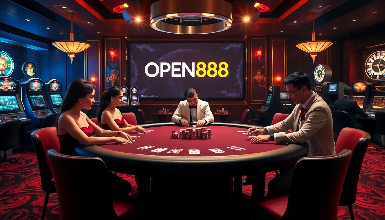 Enjoy exciting gameplay at OPEN888 with luxurious casino tables and high-stakes poker action.