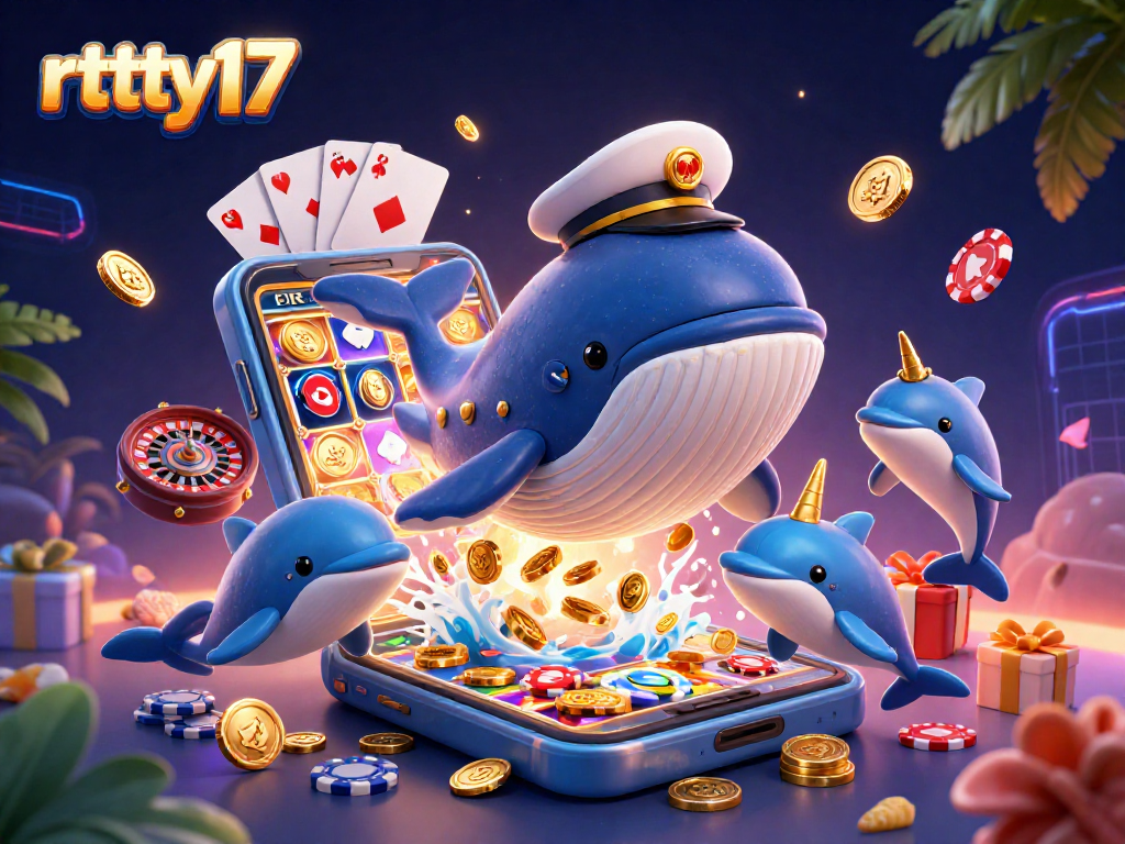 Experience thrilling rewards with rttty17 in this vibrant casino scene filled with playful gaming elements.