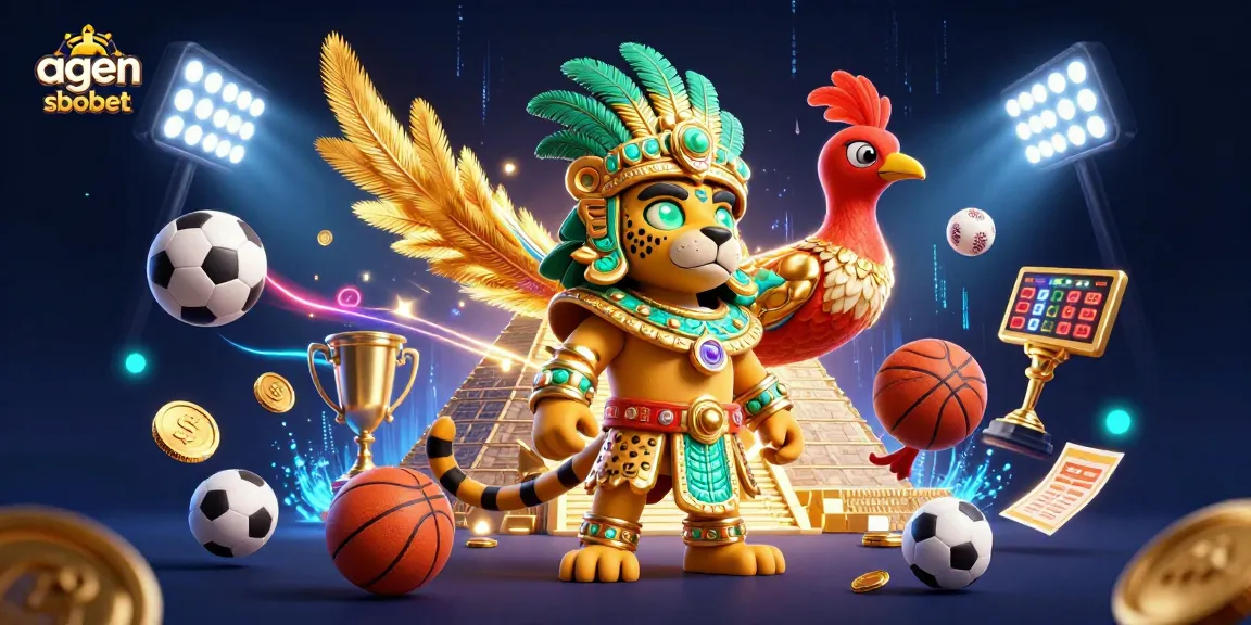 Bet on sports effortlessly with agen sbobet: vibrant 3D illustration showcasing dynamic betting elements.